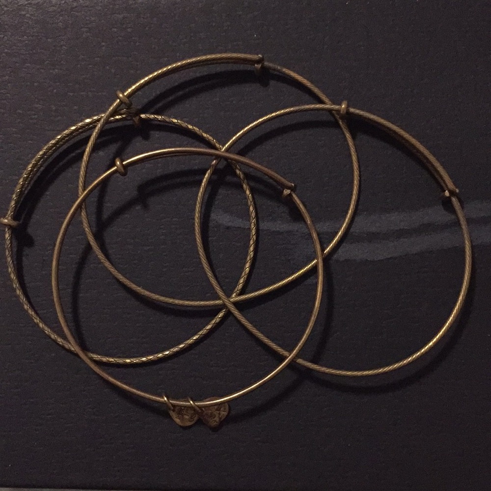 Alex and ani bangle set of 4 gold
